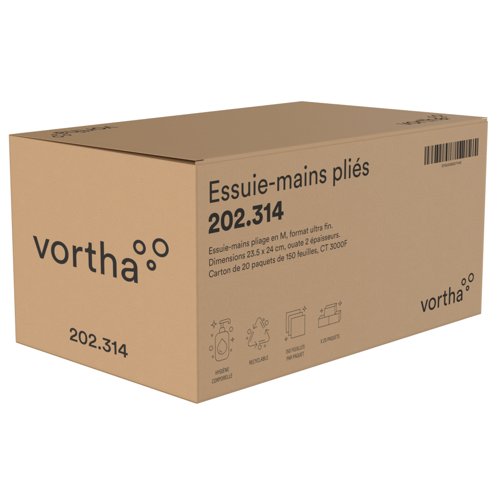 Vortha Essuie-mains pliés 2p 202.314 / CT 3000F