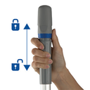 Manche télescopique ergonomique avec poignée rotative 2x90cm