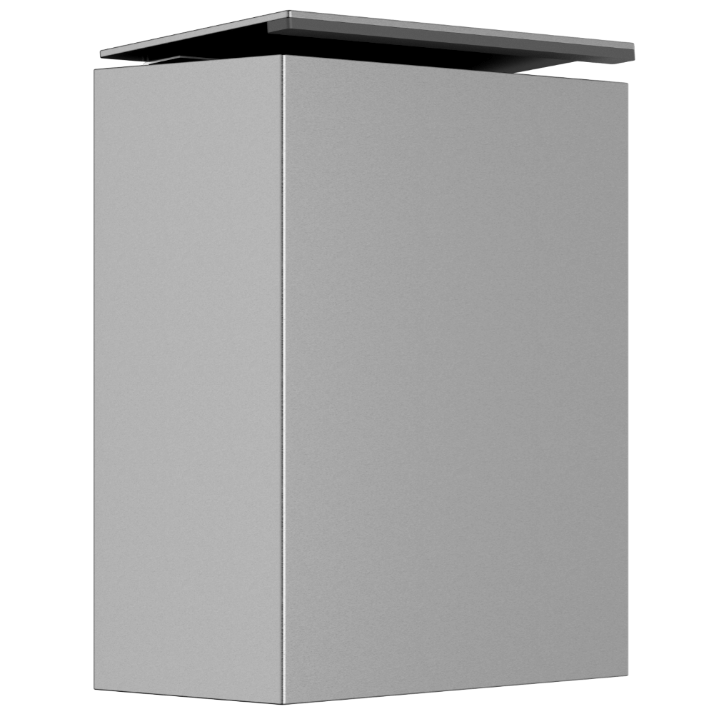 Duten poubelle murale à couvercle 5L avec étrier, inox brillant - Garantie 25 ans