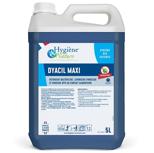 AP - Pro Dyacil Maxi - Détergent désinfectant virucide EN14476 concentré / 5L (Remplacé par Vortha DYABAC 3105)