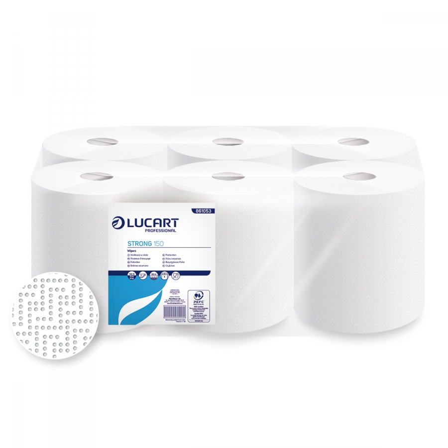 [5034] Bobine d'essuyage autocut Ecolabel 140m 2p Strong 861053 / CT 6 rlx.