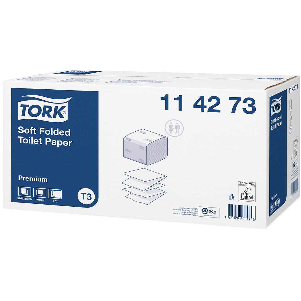 [5090] AP - Papier toilette feuille à feuille Tork T3- 114273 / CT 7560F