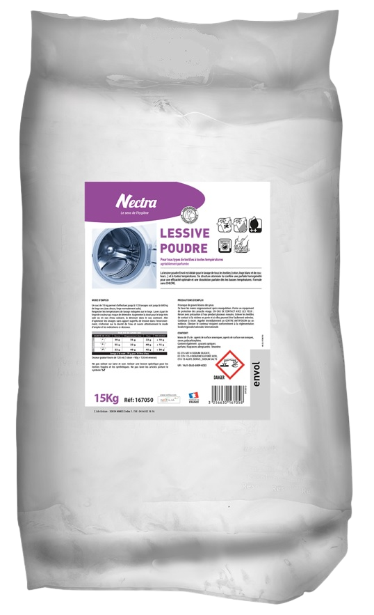[7014] Lessive poudre professionnelle sans phosphate Envol 1670500/ 15Kg