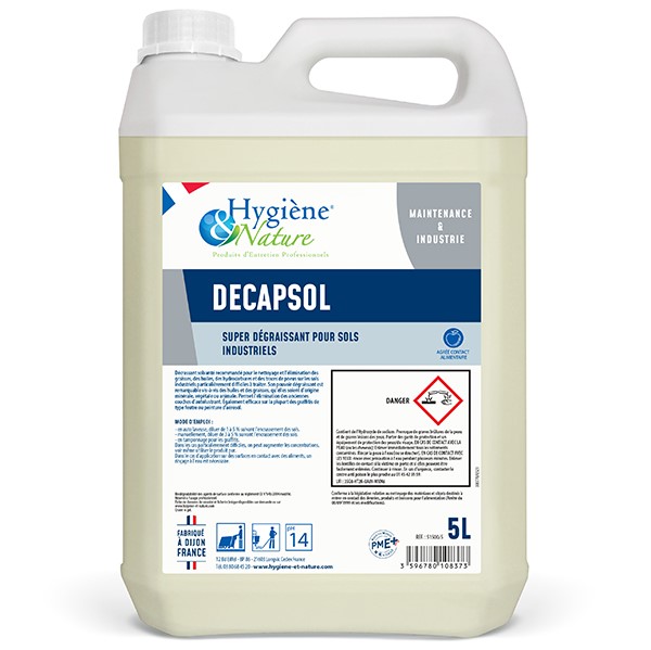 [9165] Tiros Décapsol - Détergent puissant sols industriels / 5L