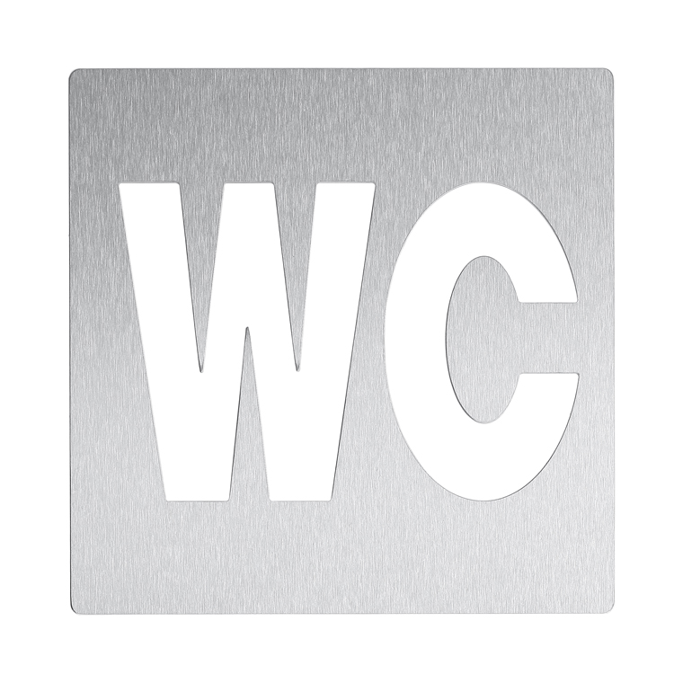Duten pictogramme 'WC' à coller, inox brossé - Garantie 25 ans