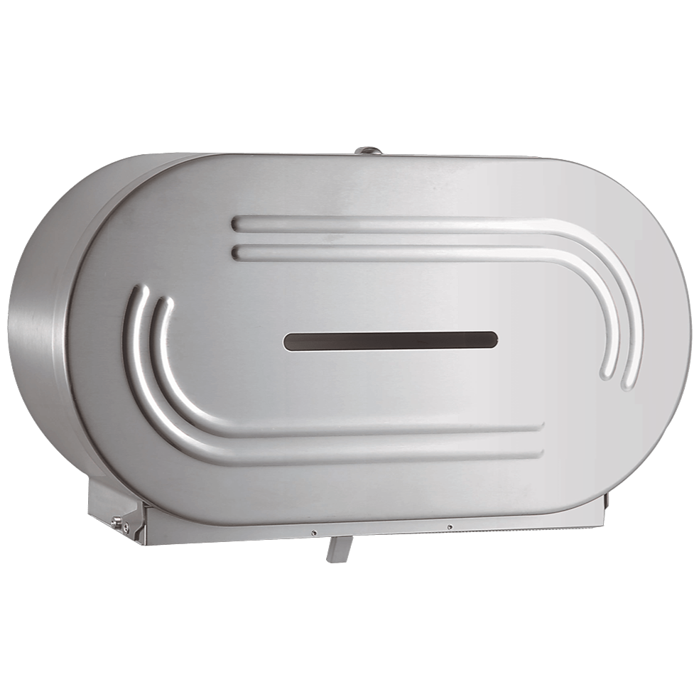 AP - Distributeur papier hygiénique double Jumbo, inox brossé