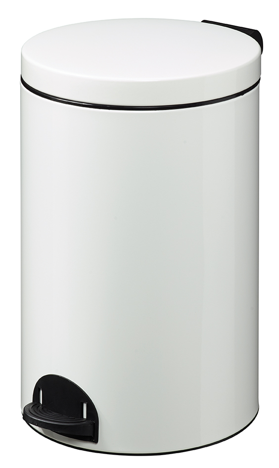 Poubelle à pédale acier blanc 20L