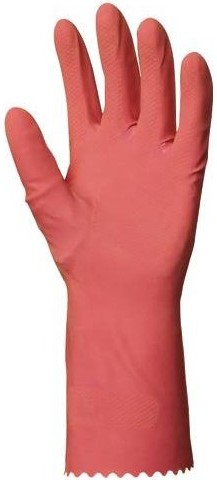 [3461] Gants ménage latex rose / Paire (6-7 (S))