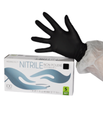 Gants nitrile non-poudrés NOIR  / Bte 100 (9-10 (XL))