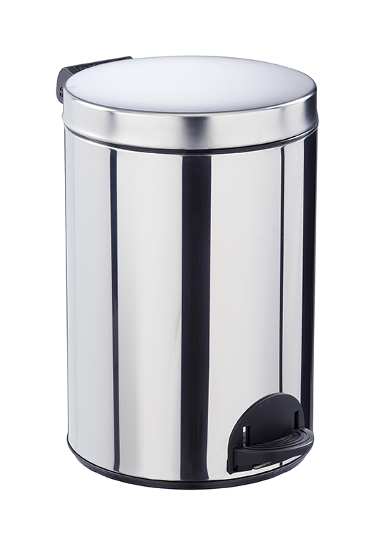 Poubelle à pédale 12L, inox