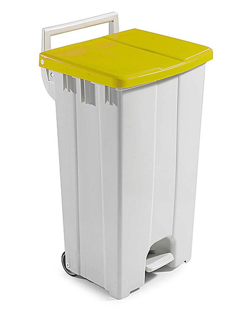 Poubelle HACCP mobile à pédale plastique 80L