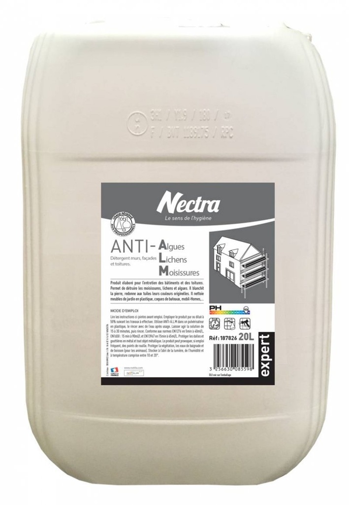 [N_187826] DEMOUSSE EXPERT Nettoyant anti-mousse pour façades, toitures et terrasses / 20L
