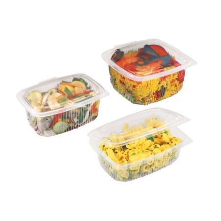 Barquette PP R translucide à couvercle rentrant 375cc micro-ondables / CT 300