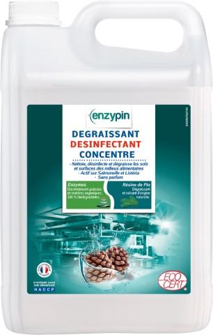 AP - Enzypin Dégraissant désinfectant concentré Ecocert 5409 / 5L (remplacé par 5501)