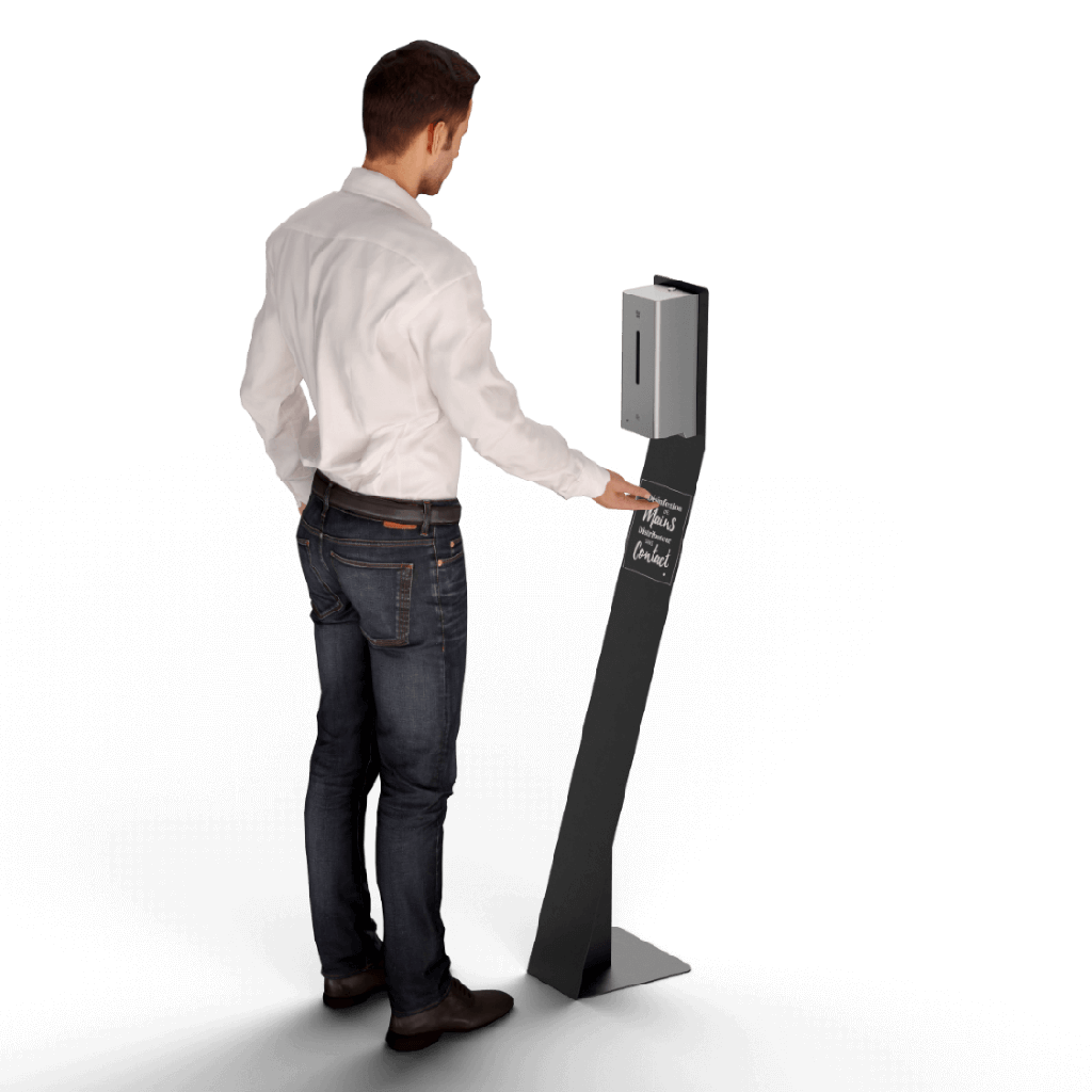 AP - Borne distributeur automatique de gel hydroalcoolique alimentation pile 0.80L - Garantie 5 ans