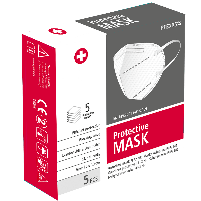 Masques type FFP2, EN149:2001+A1:2009 / Pqt de 5