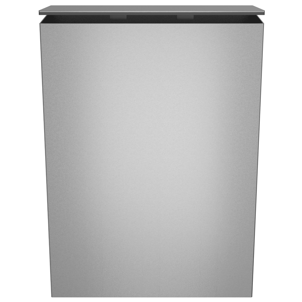 Duten poubelle murale à couvercle 25L avec étrier, inox brossé