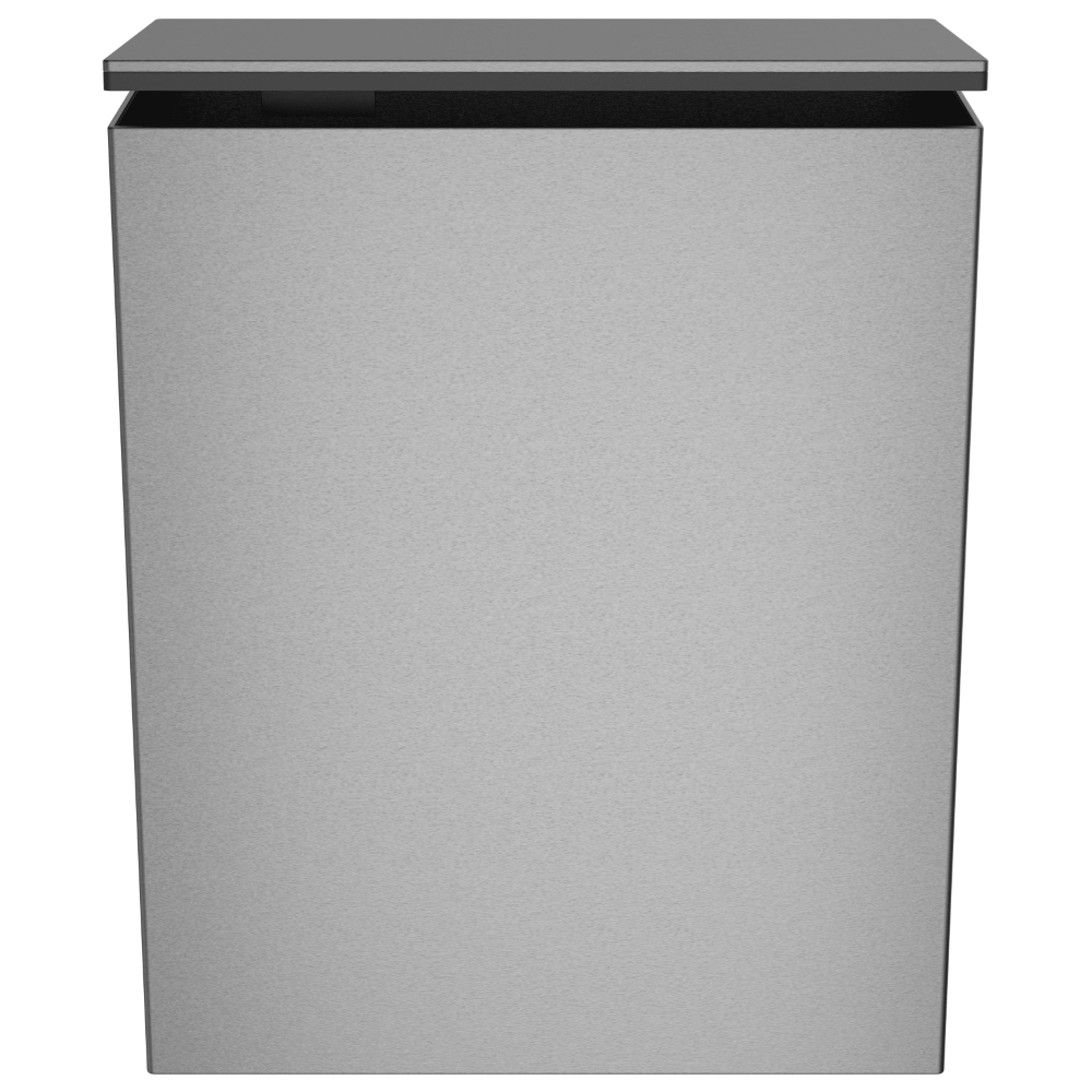 Duten poubelle murale à couvercle 5L avec étrier, inox brillant