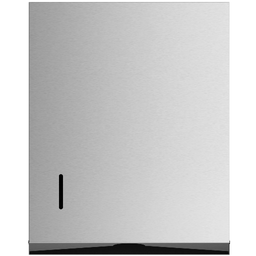 Distributeur essuie mains pliés en inox brillant E010-B-AM. Paquet essuie-mains zig-zag inclus