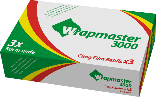 WRAPMASTER Recharge Film alimentaire 30cm / Carton 3rlx 300m