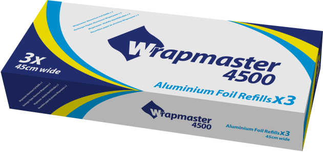 WRAPMASTER Recharge Papier aluminium 45cm / Carton 3rlx 200m