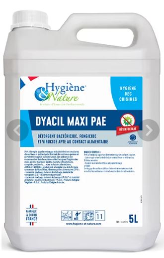 Dyacil Maxi PAE - Détergent désinfectant virucide pour le milieu alimentaire / 5L