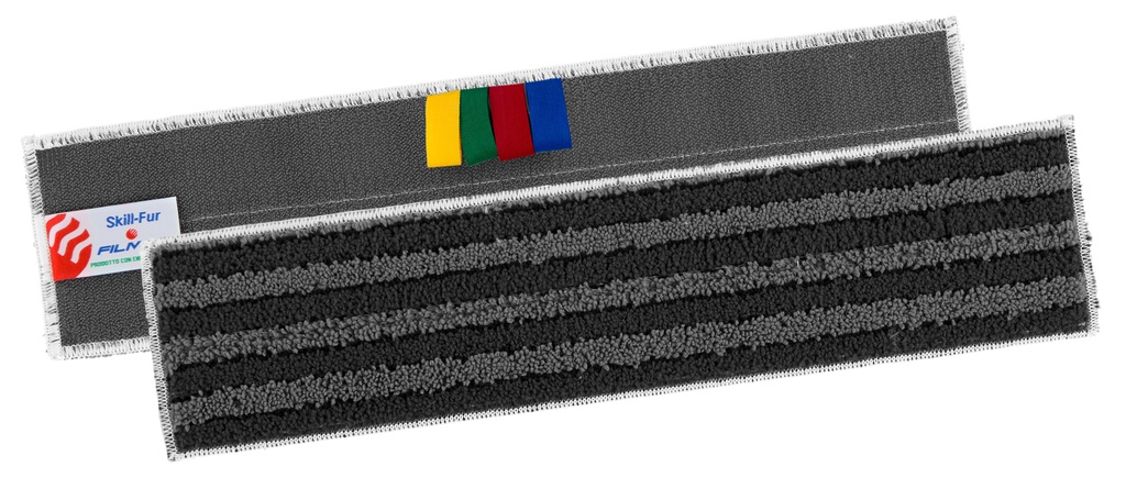[1113] AP - Frange microfibre velcro SKILL-FUR Noir 40cm