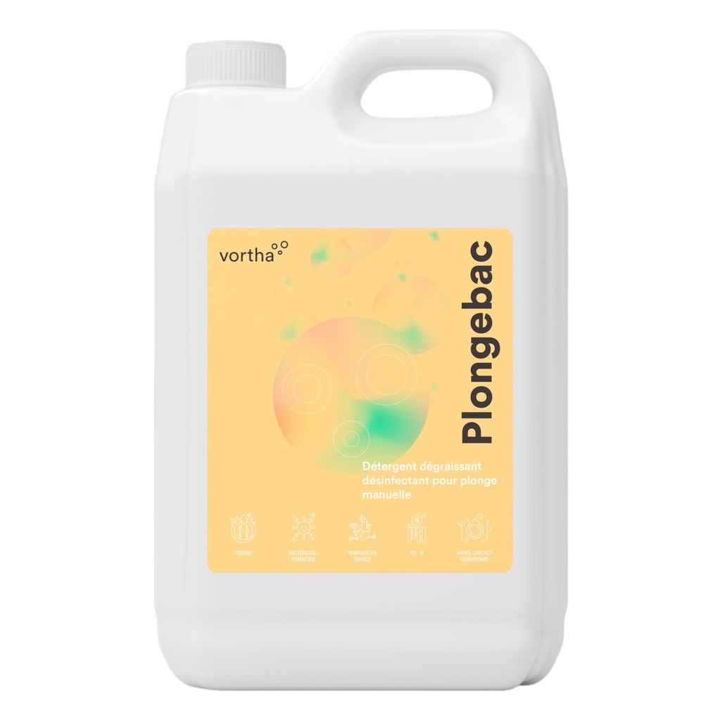 Vortha PLONGEBAC détergent désinfectant plonge manuelle / 5L