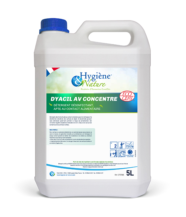 Dyacil AV Détergent désinfectant virucide concentré ECOCERT / 5L