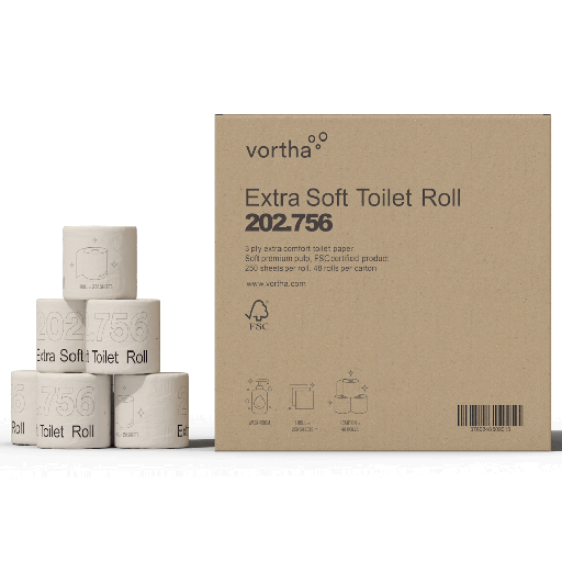 Vortha 202.756 papier toilette extra soft 3p 250f / CT 48 rlx.