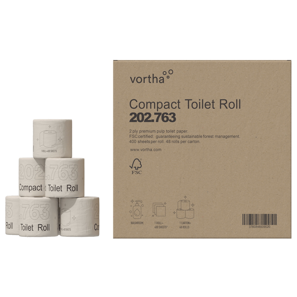 Vortha 202.763 papier toilette compact 2p 400f / CT 48 rlx.