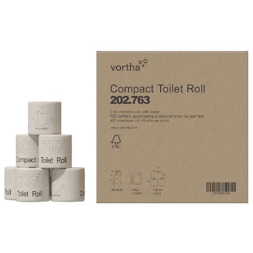 Vortha 202.763 papier toilette compact 2p 400f / CT 48 rlx.