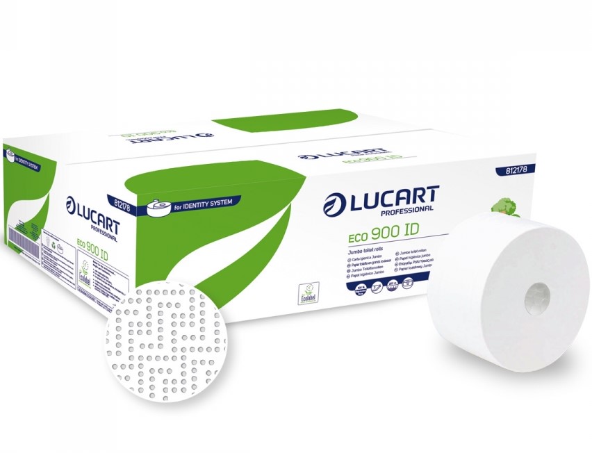 Papier hygiénique Identity Lucart 900 formats 812435 pour nouveau distributeur / CT 12 rlx
