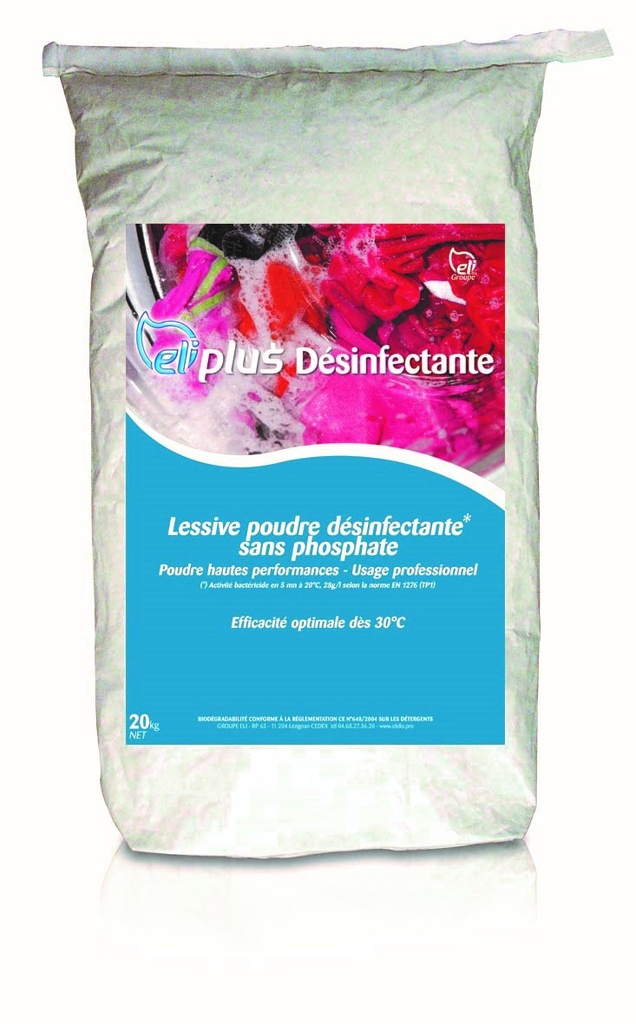 Lessive poudre désinfectante professionnelle 20Kg