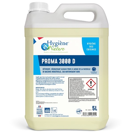 [3018] AP - Proma 3000D - Liquide lave-vaisselle eaux dures / 5L (remplacé par Vortha LAV300 3144)