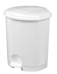 [8415] Poubelle à pédale plastique 12L, blanc