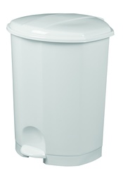 [8419] Poubelle à pédale plastique 30L, blanc