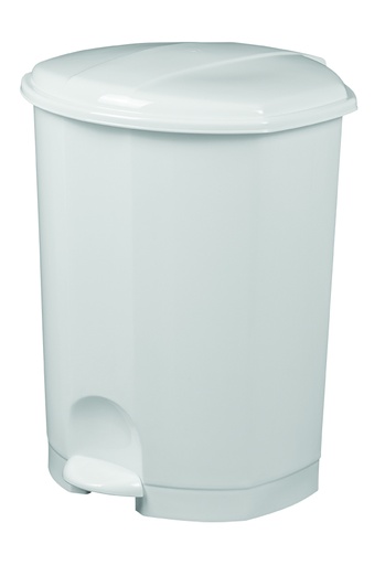 [8419] Poubelle à pédale plastique 30L, blanc