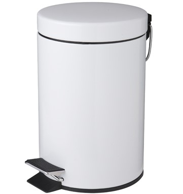 [8504] Poubelle à pédale 12L, blanc