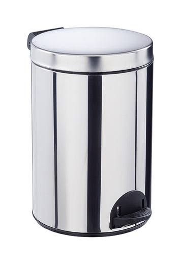 [8499] Poubelle à pédale 12L, inox