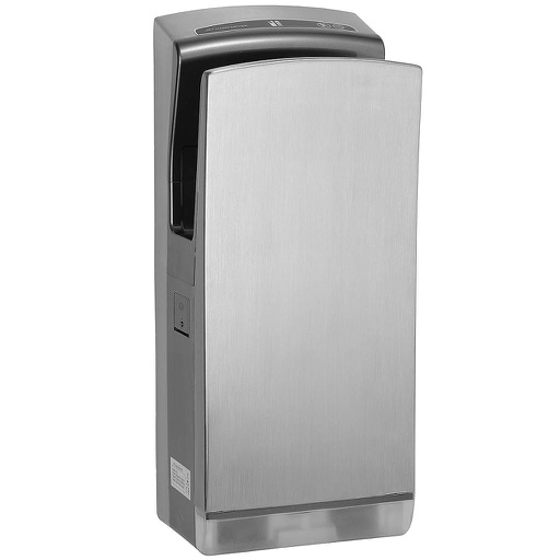 [M400-S] Sèche-mains automatique vertical à air pulsé, inox brossé - Garantie 5 ans