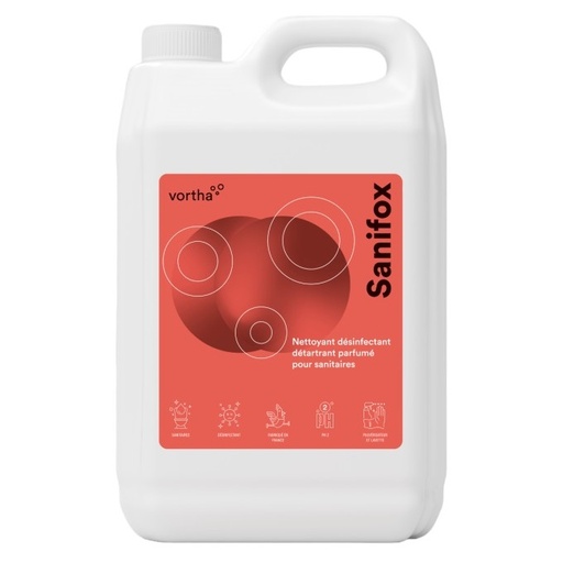 AP - Vortha SANIFOX nettoyant détartrant désinfectant sanitaires / 5L