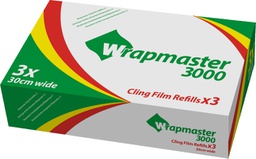 [4313] WRAPMASTER Recharge Film alimentaire 30cm / Carton 3rlx 300m