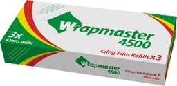 [4314] WRAPMASTER Recharge Film alimentaire 45cm / Carton 3rlx 300m