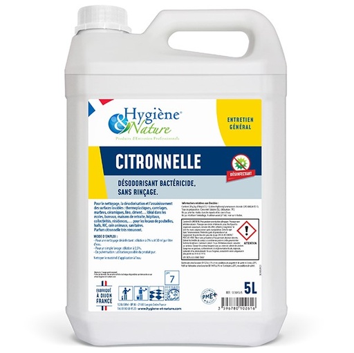 [1031] NP - Citronnelle Nettoyant, Désodorisant bactéricide concentré/ 5L