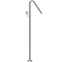 Duten mitigeur colonne de baignoire monocommande, inox brossé