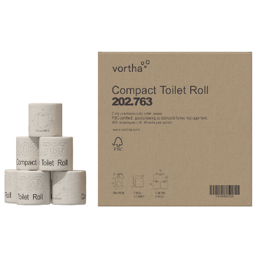 [5075] Vortha 202.763 papier toilette compact 2p 400f / CT 48 rlx.